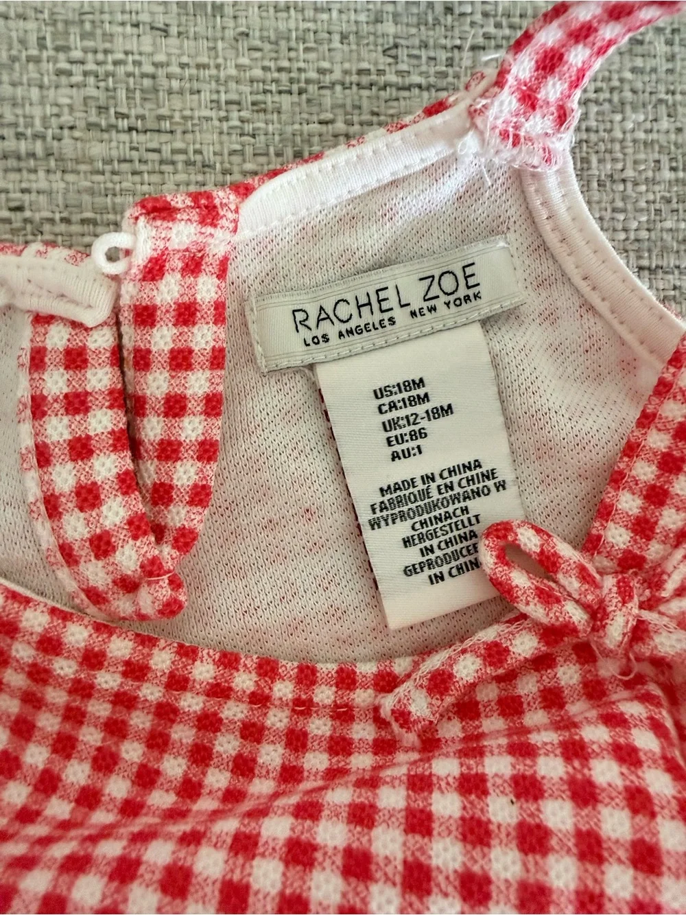 Rachel Zoe Red Gingham Ruffle Tank & Shorts Set